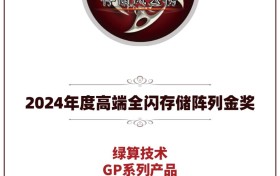 绿算技术GP系列产品荣获2024年度高端全闪存储阵列金奖